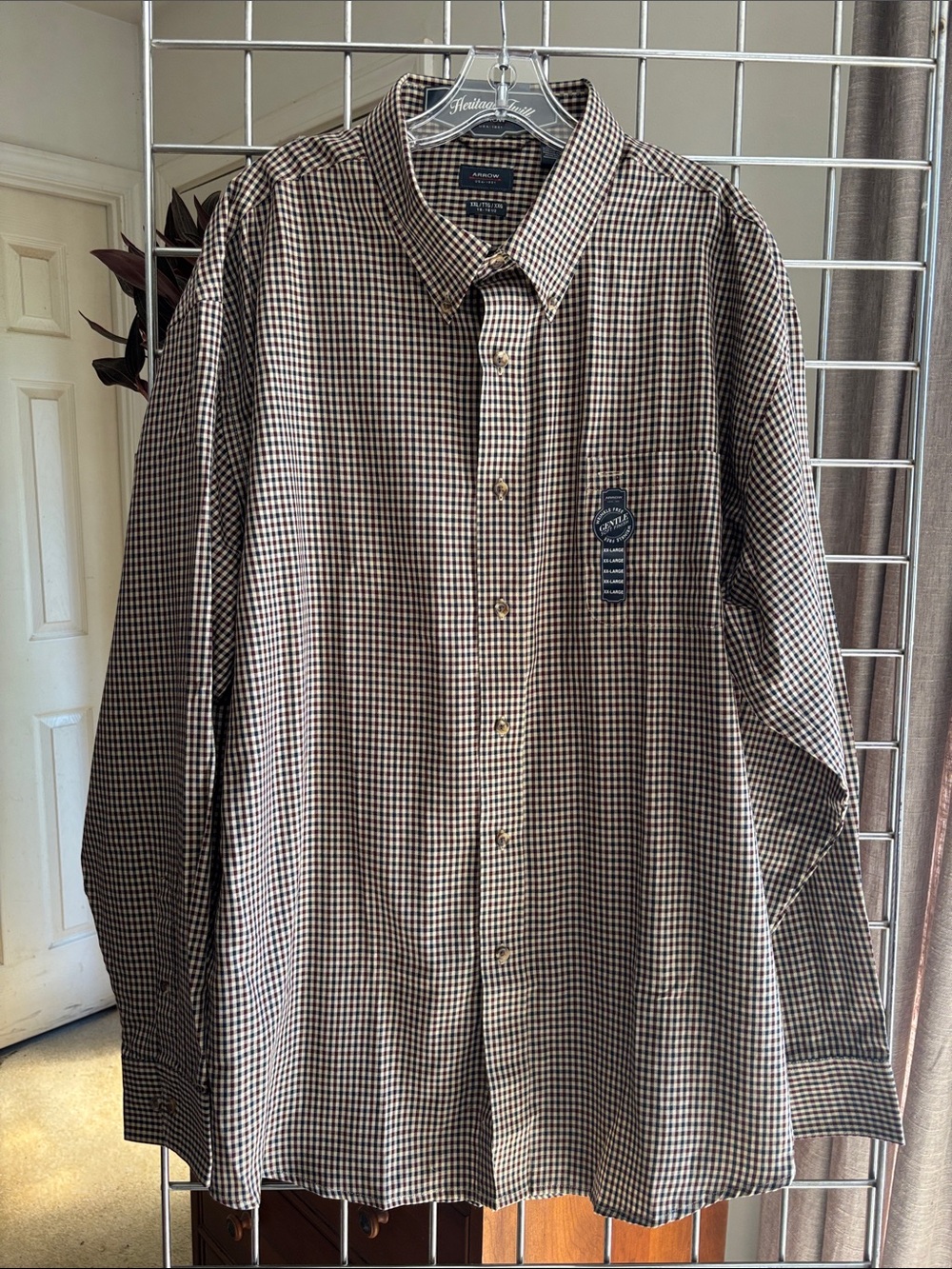Arrow Heritage Twill Button Down Shirt - Men’s Size XXL, 18-18.5
